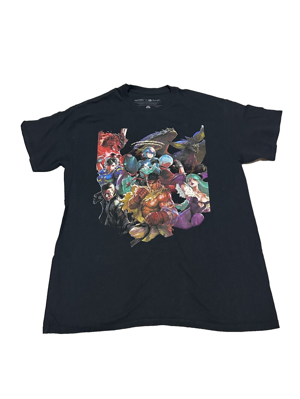 Capcom Teppen Large T Shirt Gung Ho Teppen Ryu Mega Man Black ComicCon